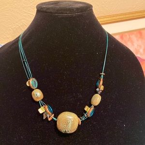 Earthy mountain woman beaded necklace